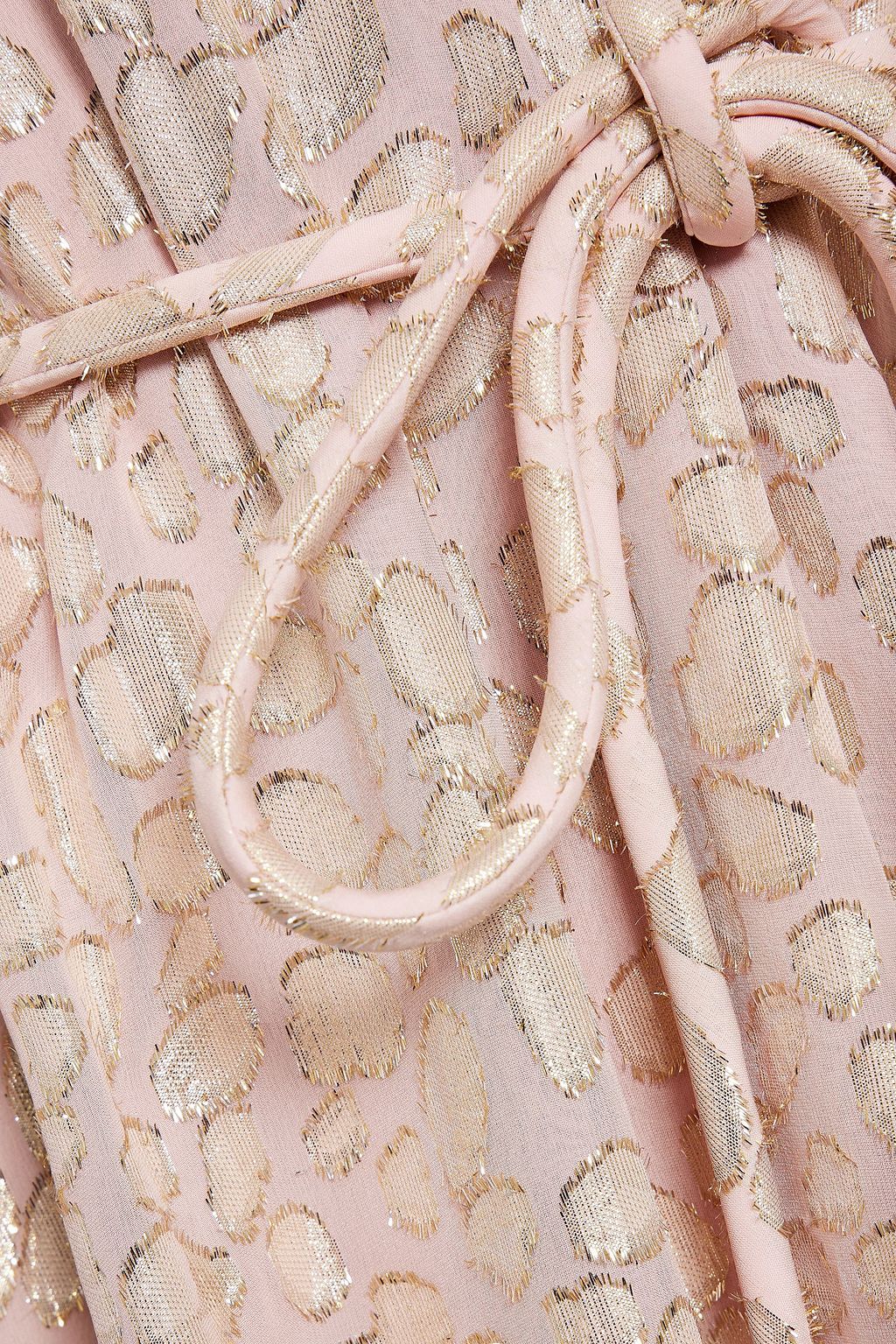 STELLA MCCARTNEY Delia belted metallic fil coupé silk-chiffon mini dress
