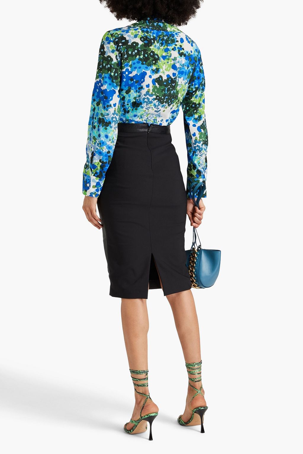 STELLA MCCARTNEY Bleistiftrock aus Twill und Kunstleder