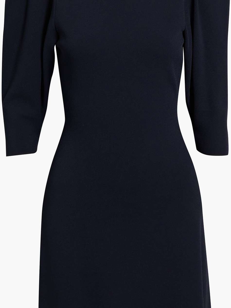 pleated stretch-knit mini dress