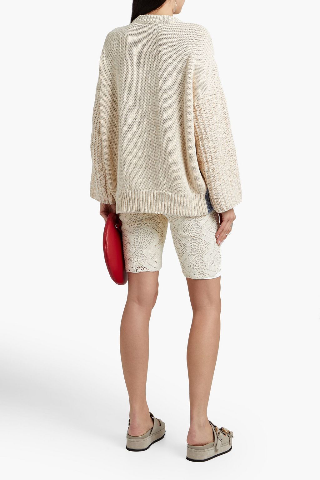 STELLA MCCARTNEY Jacquard-knit cotton and linen-blend sweater