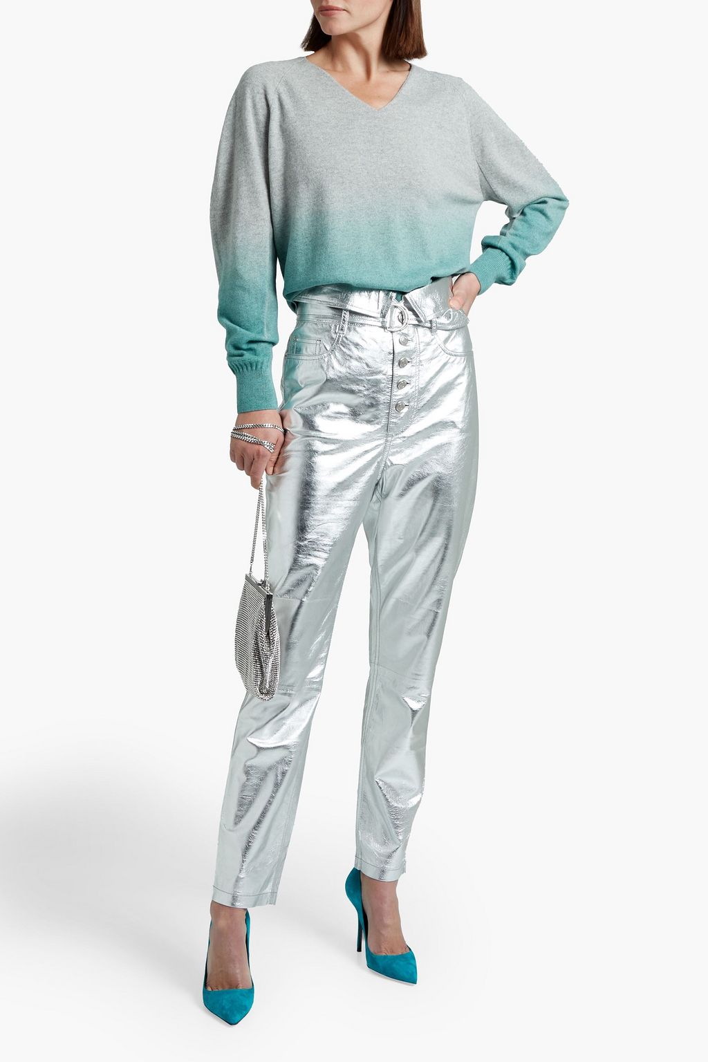 STELLA MCCARTNEY Dégradé cashmere and wool-blend sweater