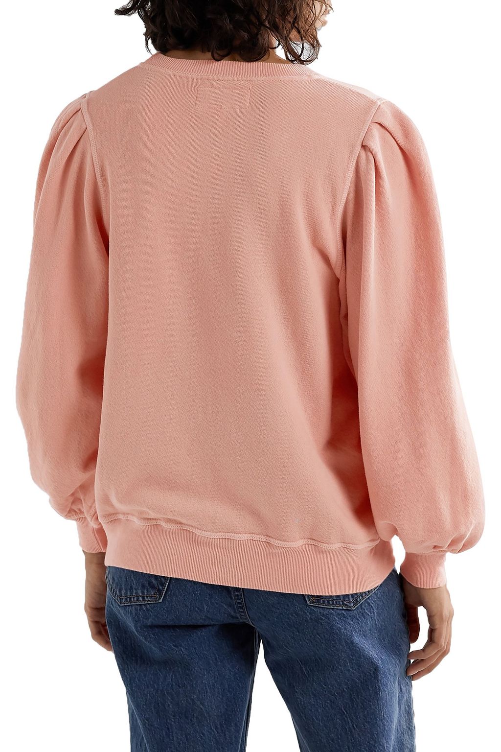 THE GREAT. The Pleat Sleeve French cotton-terry sweatshirt