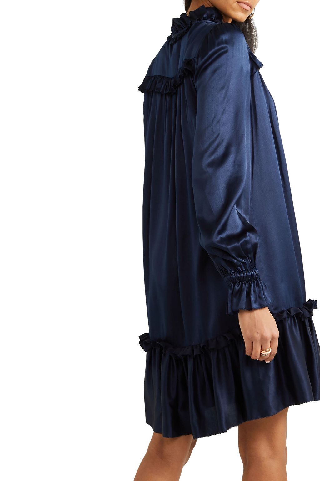 TEMPERLEY LONDON Birdie ruffled satin mini dress