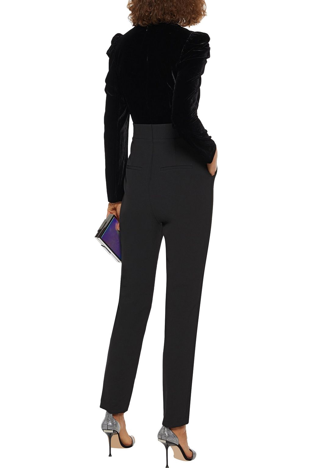 VERONICA BEARD Cleo crystal-trimmed velvet and cady jumpsuit