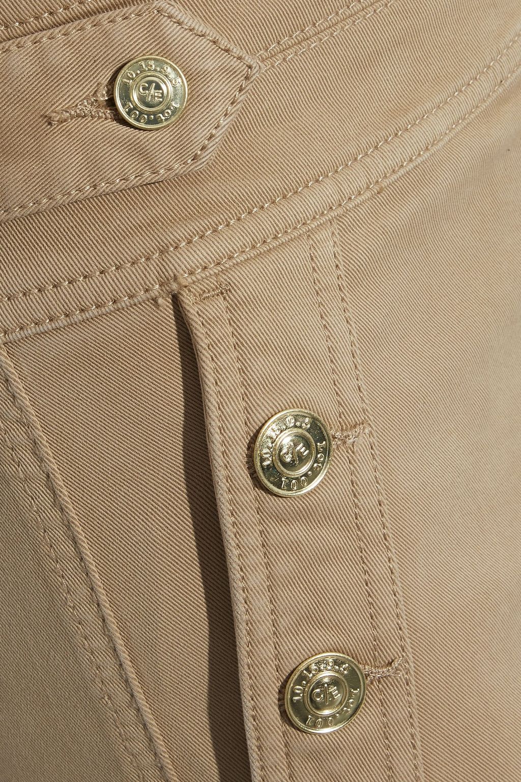 CURRENT/ELLIOTT The Maritime button-detailed cotton-blend twill flared pants
