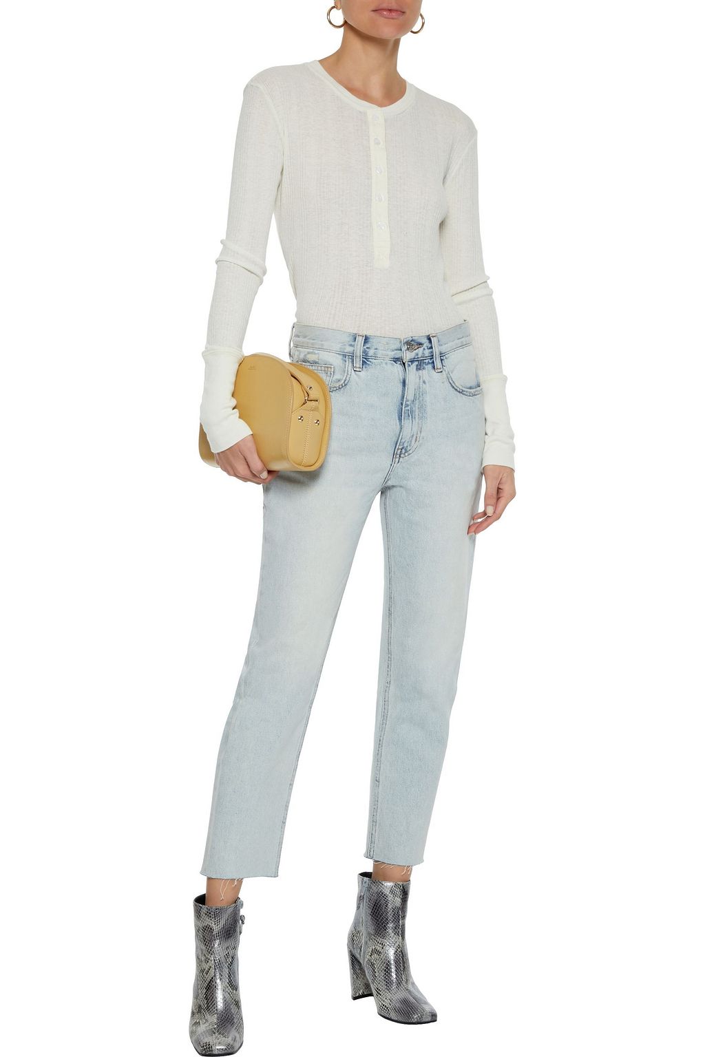 CURRENT/ELLIOTT The Heather ribbed jersey top