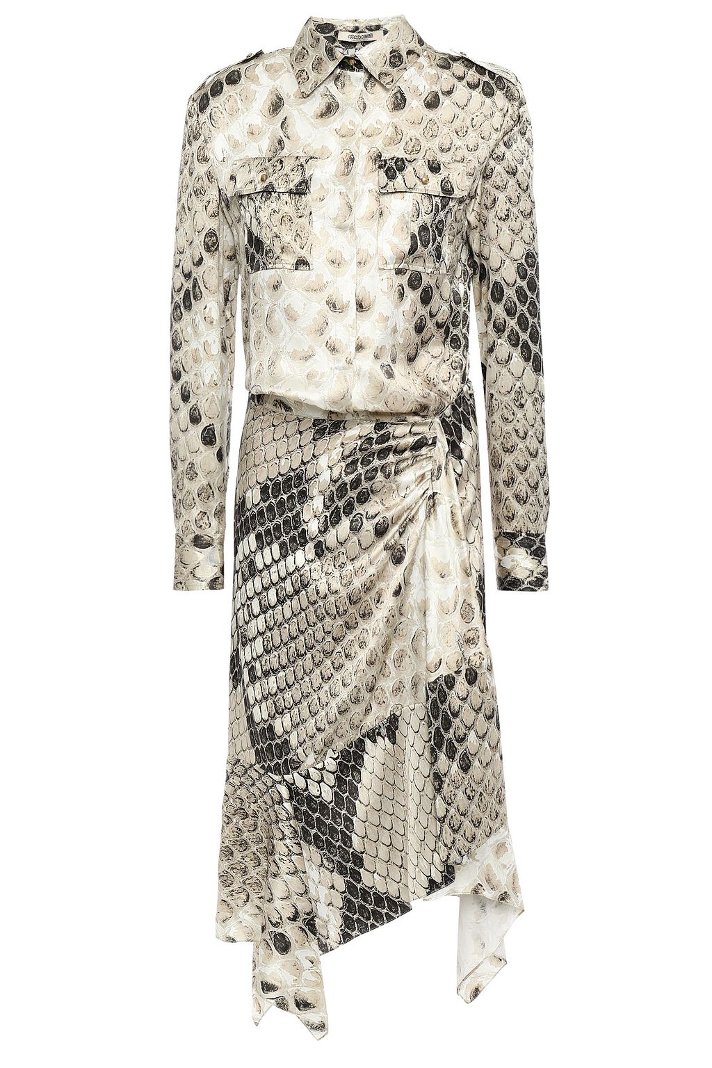 silk snake print dress