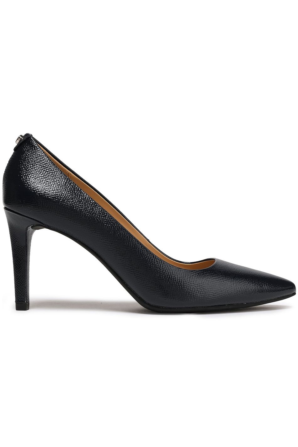 Navy Textured patent-leather pumps 