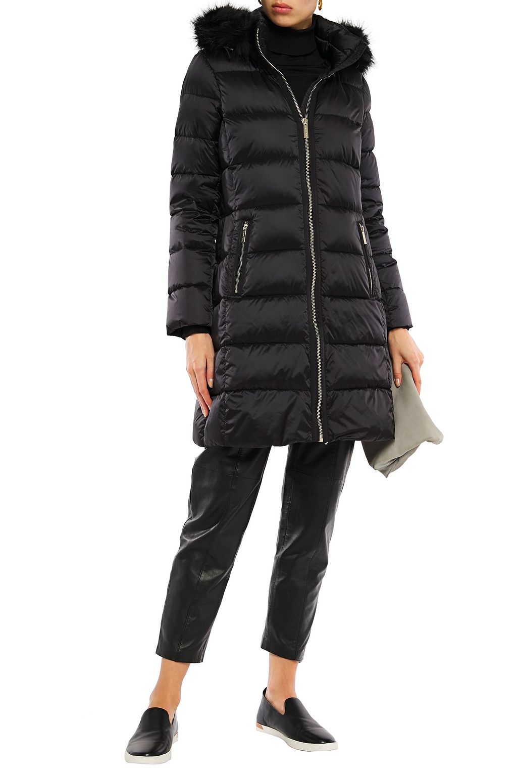 MICHAEL MICHAEL KORS Faux fur trimmed quilted shell hooded down