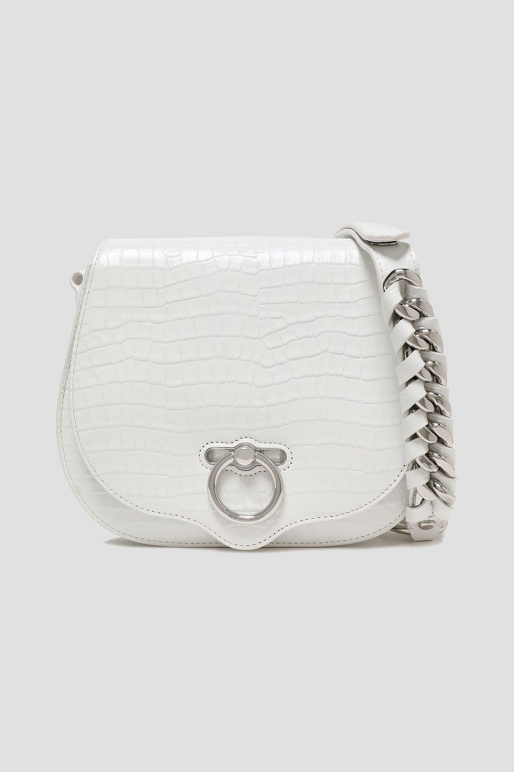 white croc clutch