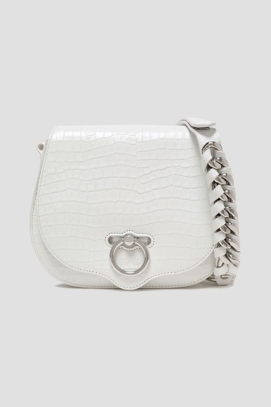 white croc shoulder bag