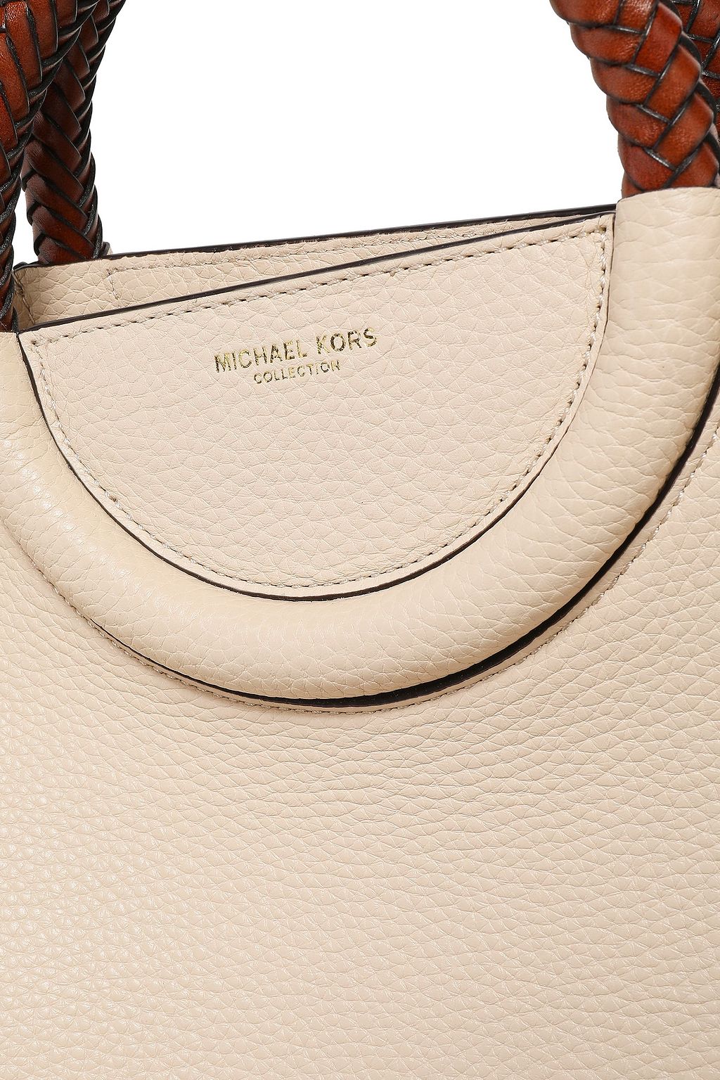 MICHAEL KORS COLLECTION Skorpios braid-trimmed textured-leather shoulder bag