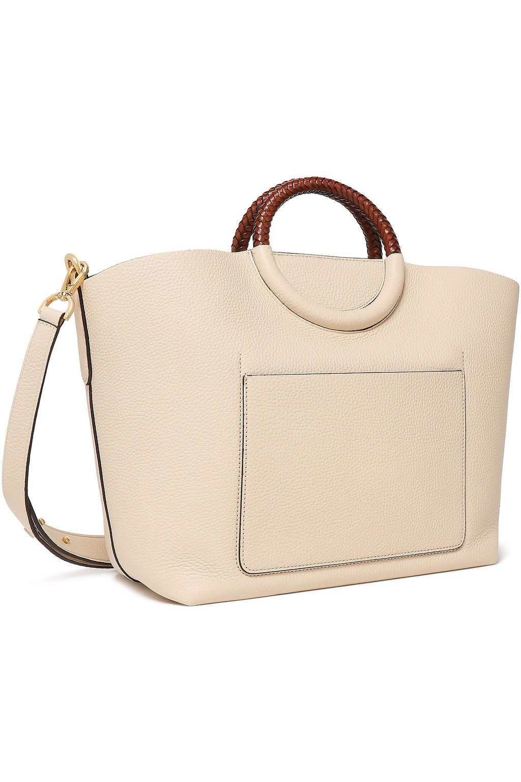 MICHAEL KORS COLLECTION Skorpios braid-trimmed textured-leather shoulder bag