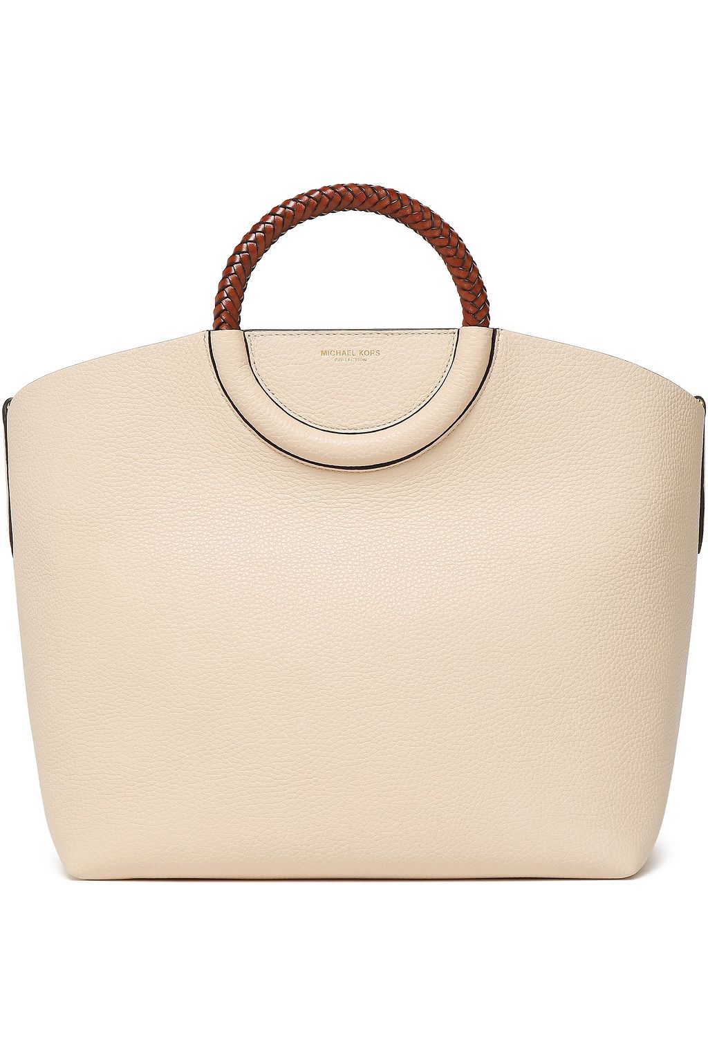 MICHAEL KORS COLLECTION Skorpios braid-trimmed textured-leather shoulder bag