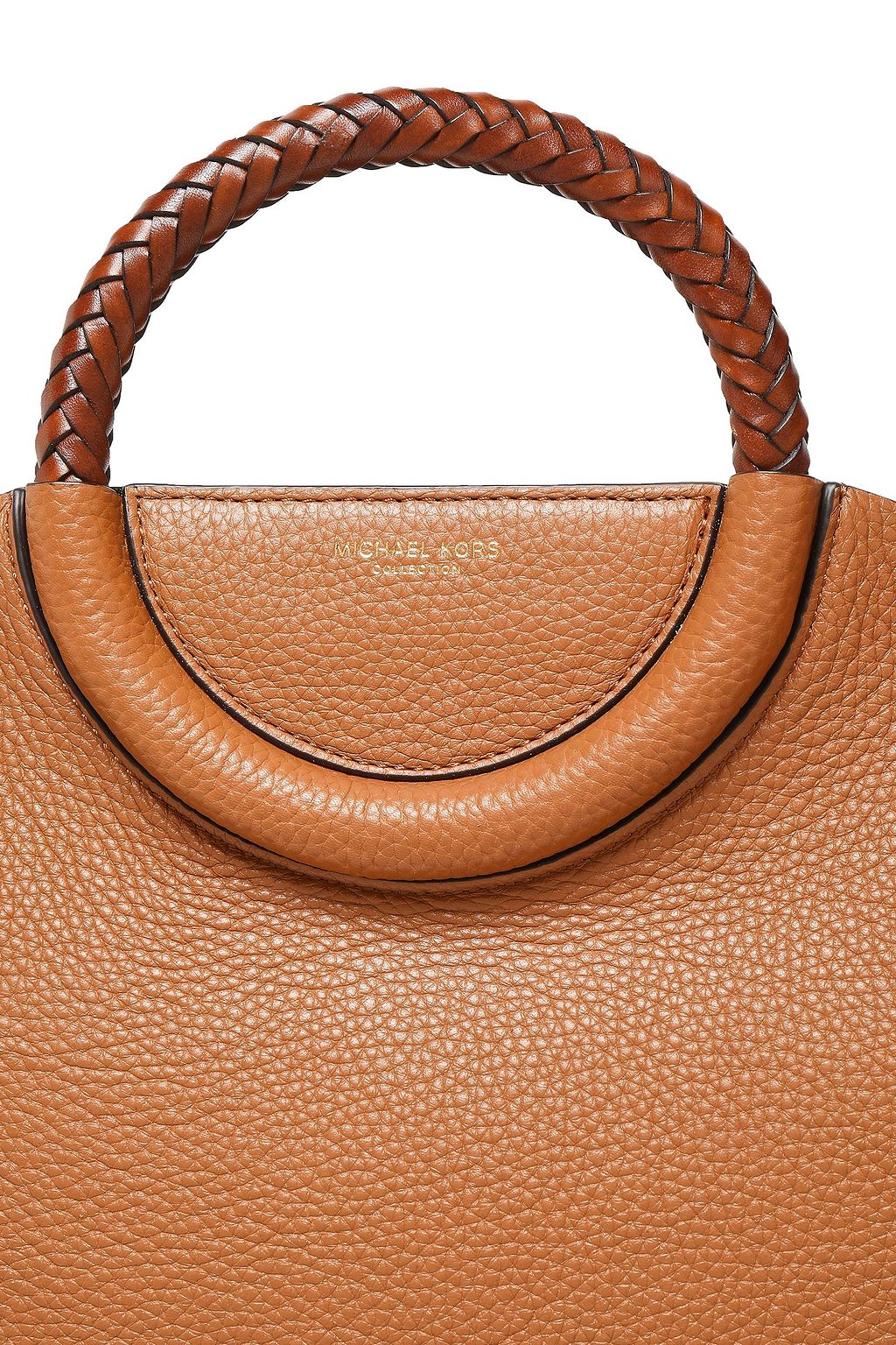 MICHAEL KORS COLLECTION Skorpios braid-trimmed textured-leather shoulder bag