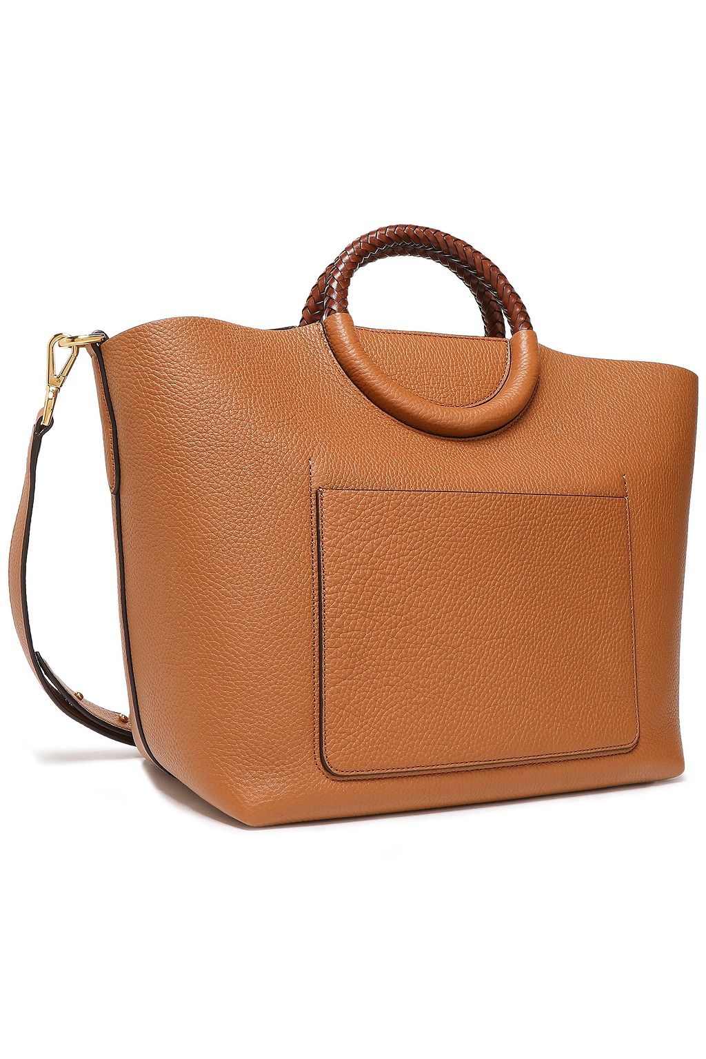 MICHAEL KORS COLLECTION Skorpios braid-trimmed textured-leather shoulder bag
