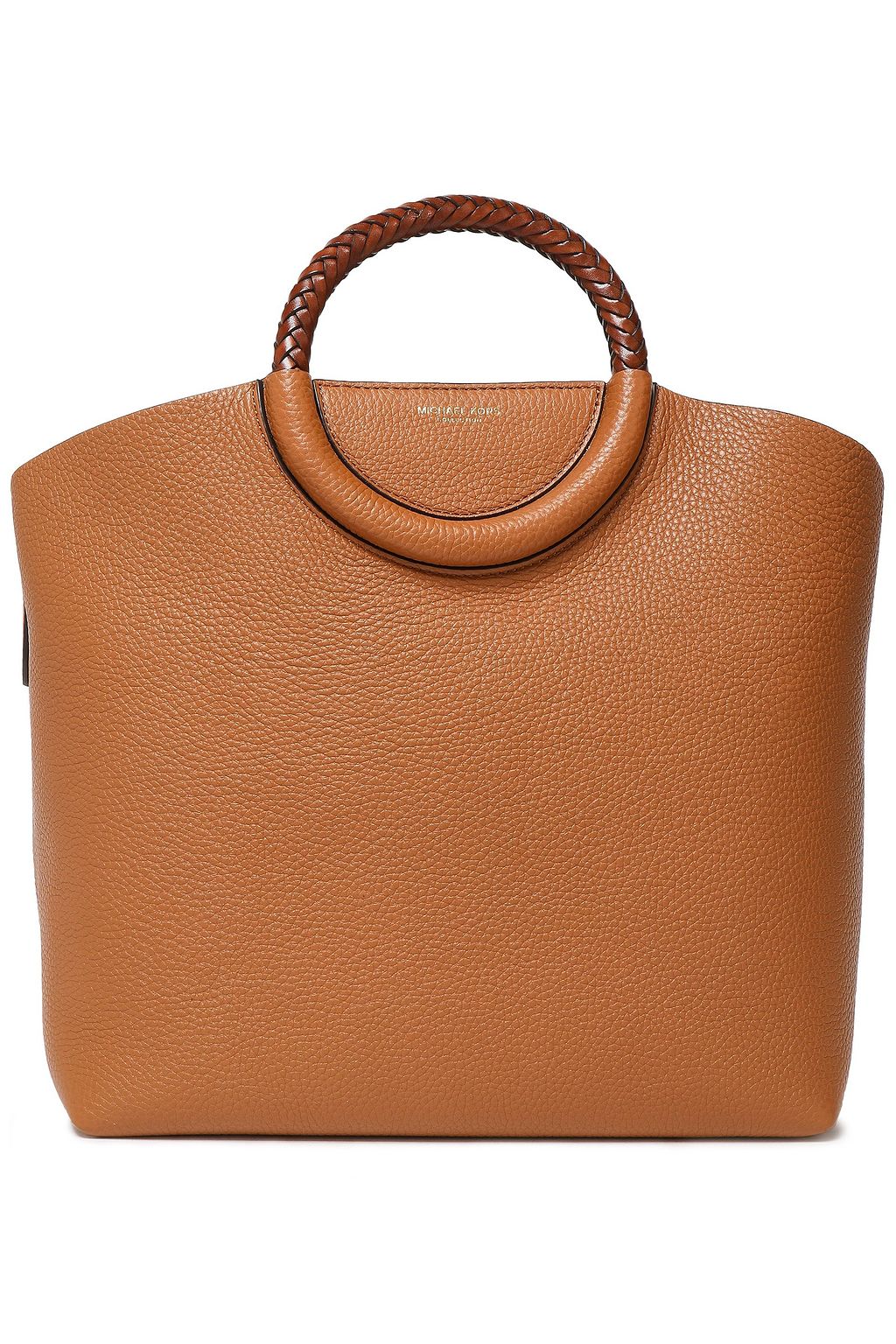 MICHAEL KORS COLLECTION Skorpios braid-trimmed textured-leather shoulder bag