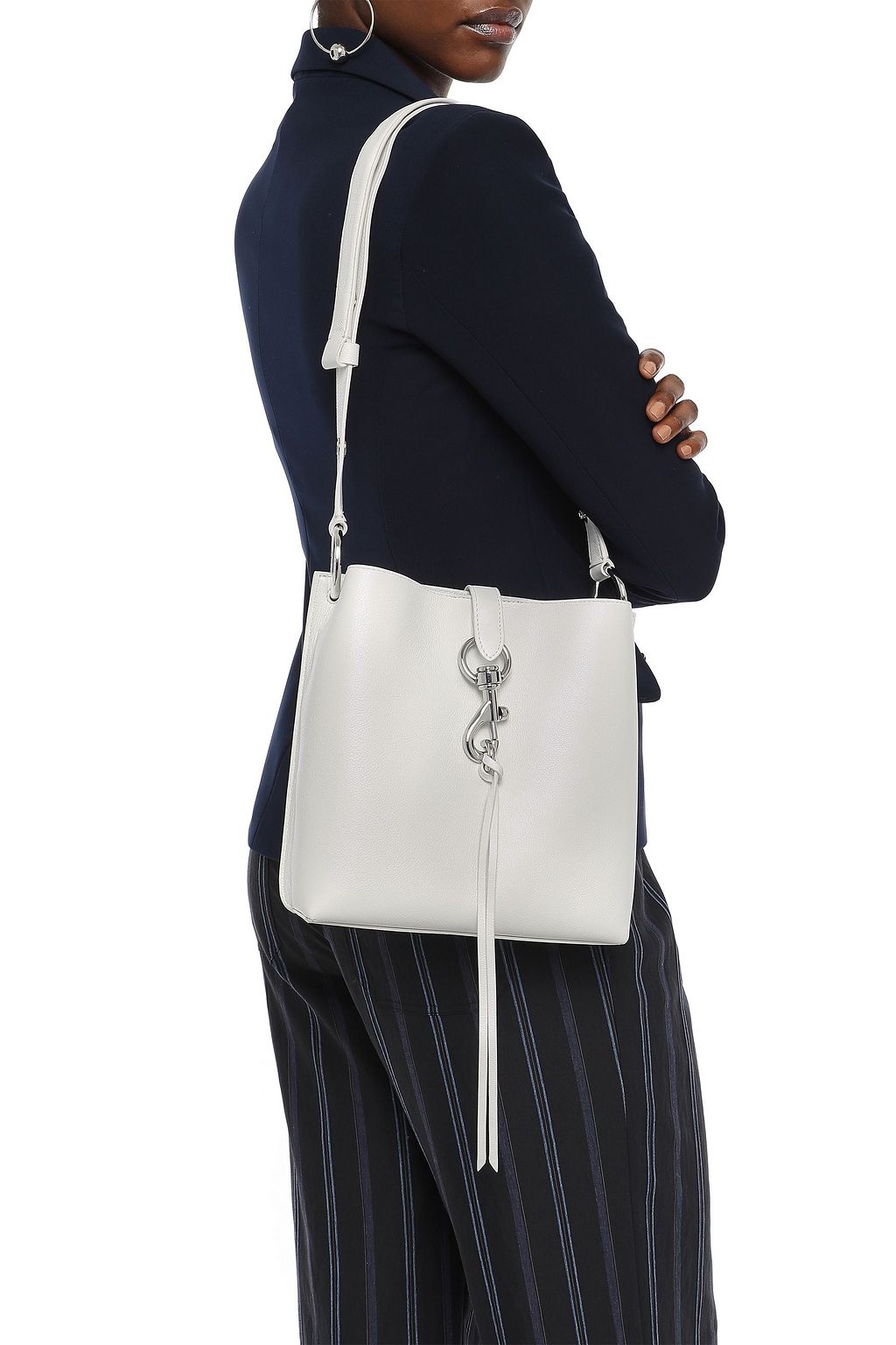 REBECCA MINKOFF Megan small textured-leather shoulder bag