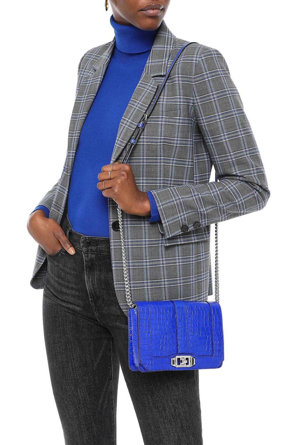 REBECCA MINKOFF Croc-effect leather shoulder bag