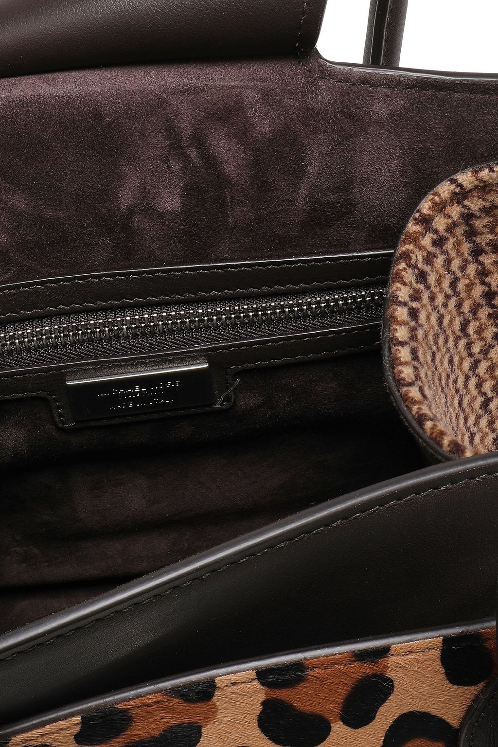 MICHAEL KORS COLLECTION Bancroft jacquard-paneled leather-trimmed printed calf hair shoulder bag