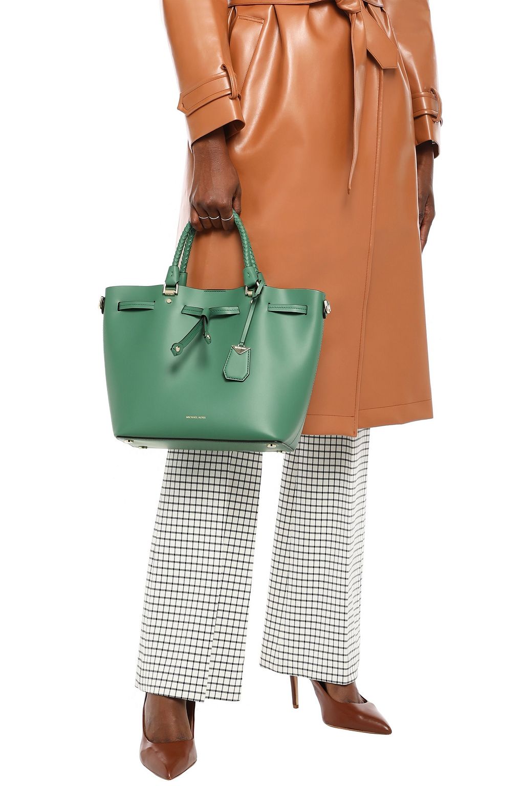 MICHAEL MICHAEL KORS Blakely braid-trimmed leather shoulder bag