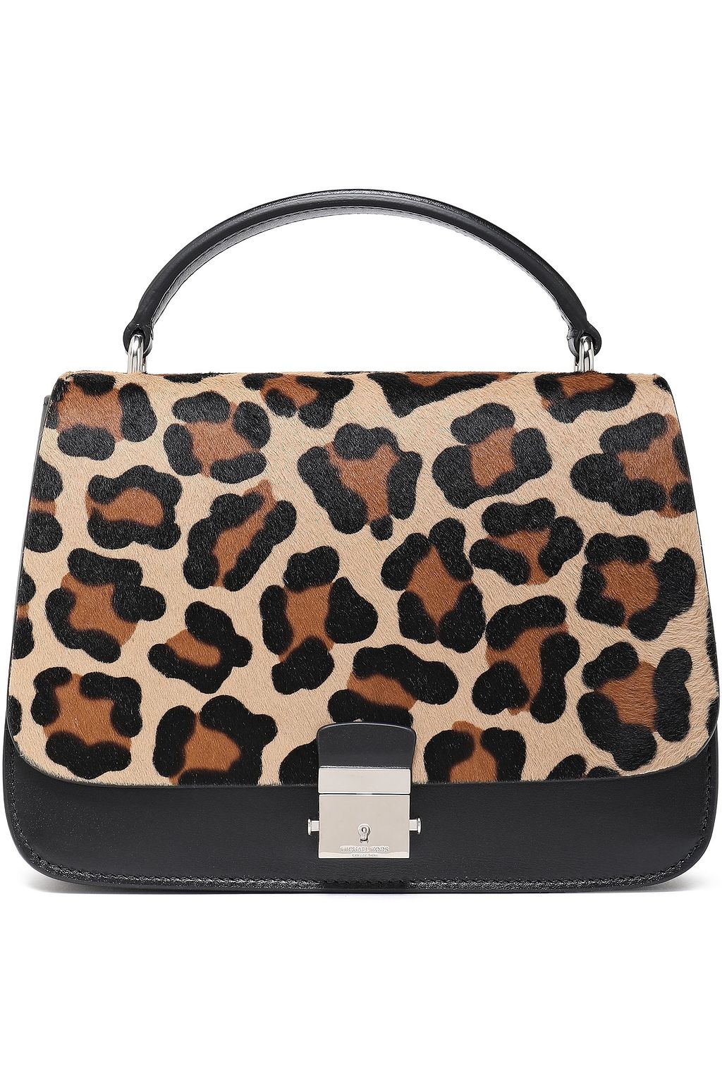 MICHAEL KORS COLLECTION Leopard-print calf hair-paneled leather shoulder bag