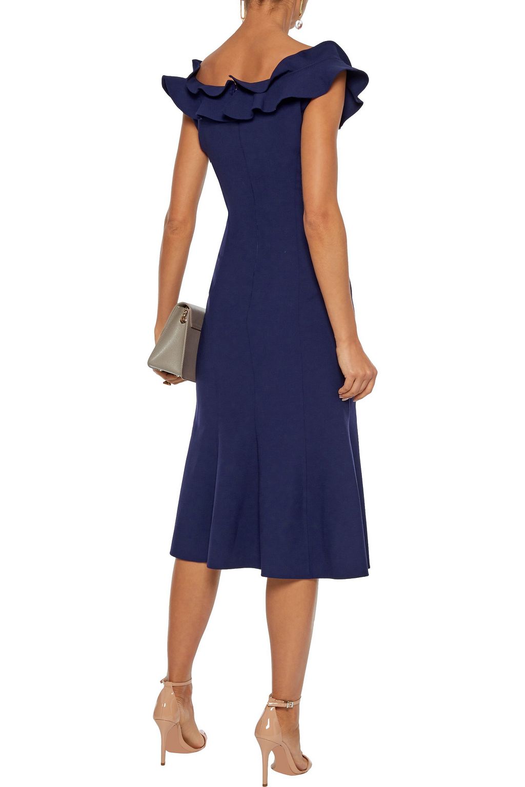 CAROLINA HERRERA Ruffle-trimmed wool-blend dress