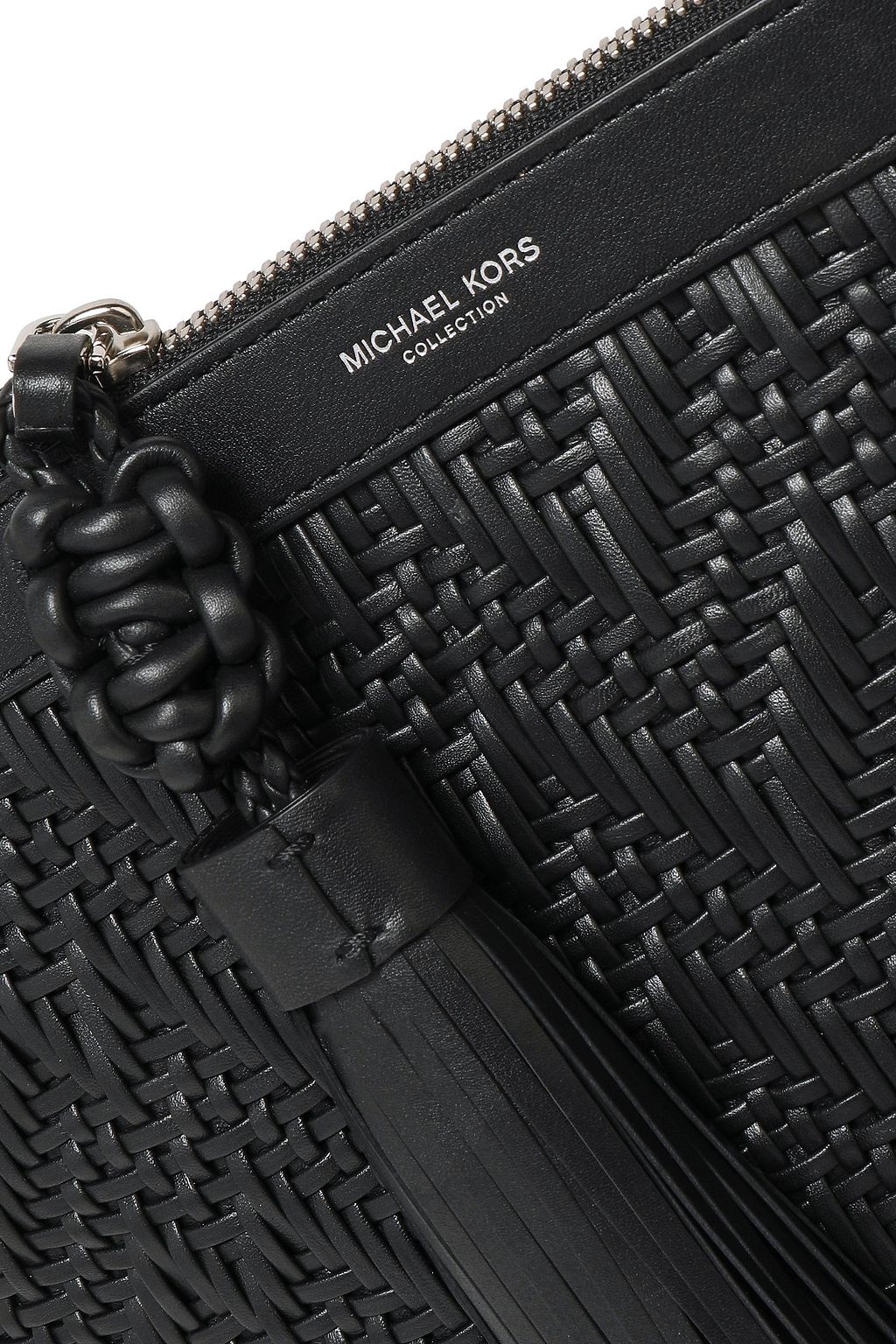 MICHAEL KORS COLLECTION Loren tassel-trimmed braided leather clutch