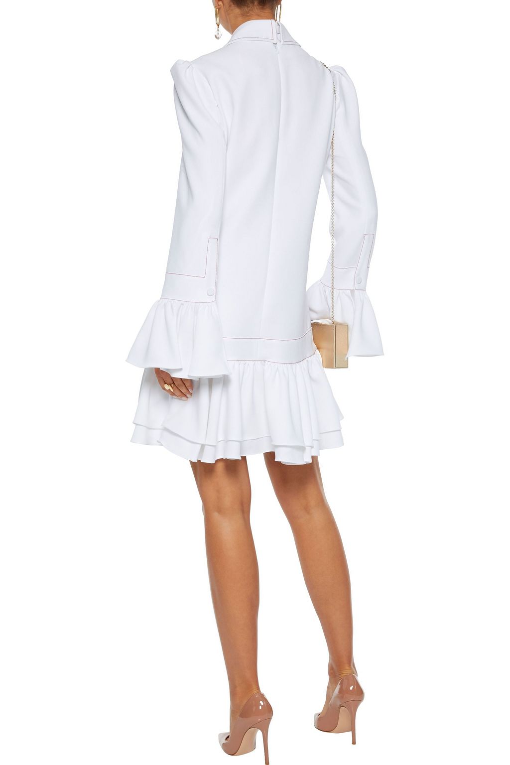 CAROLINA HERRERA Embellished ruffled crepe mini dress