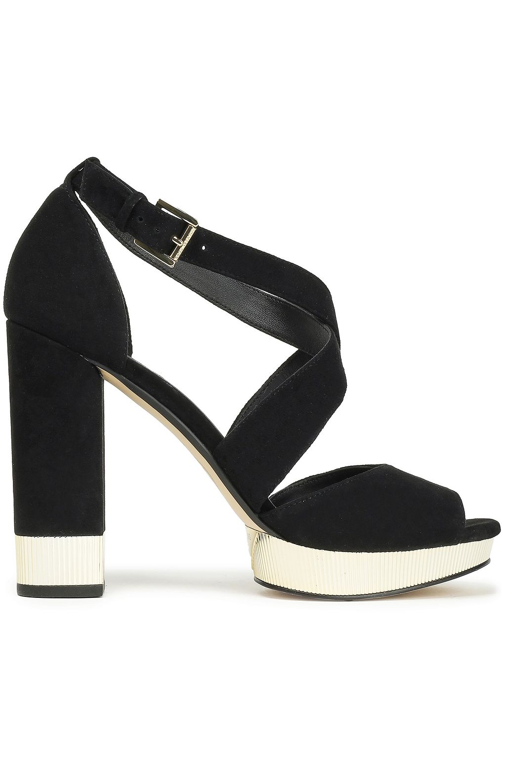 michael kors black and gold heels