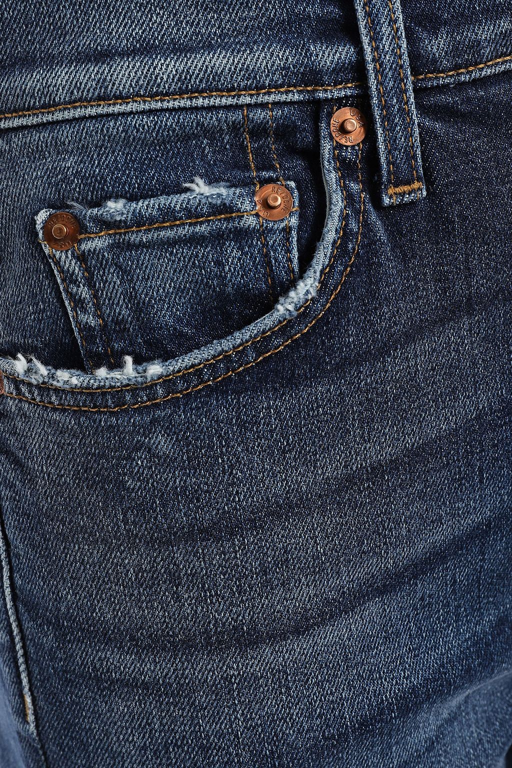 RE/DONE Distressed high-rise slim-leg jeans