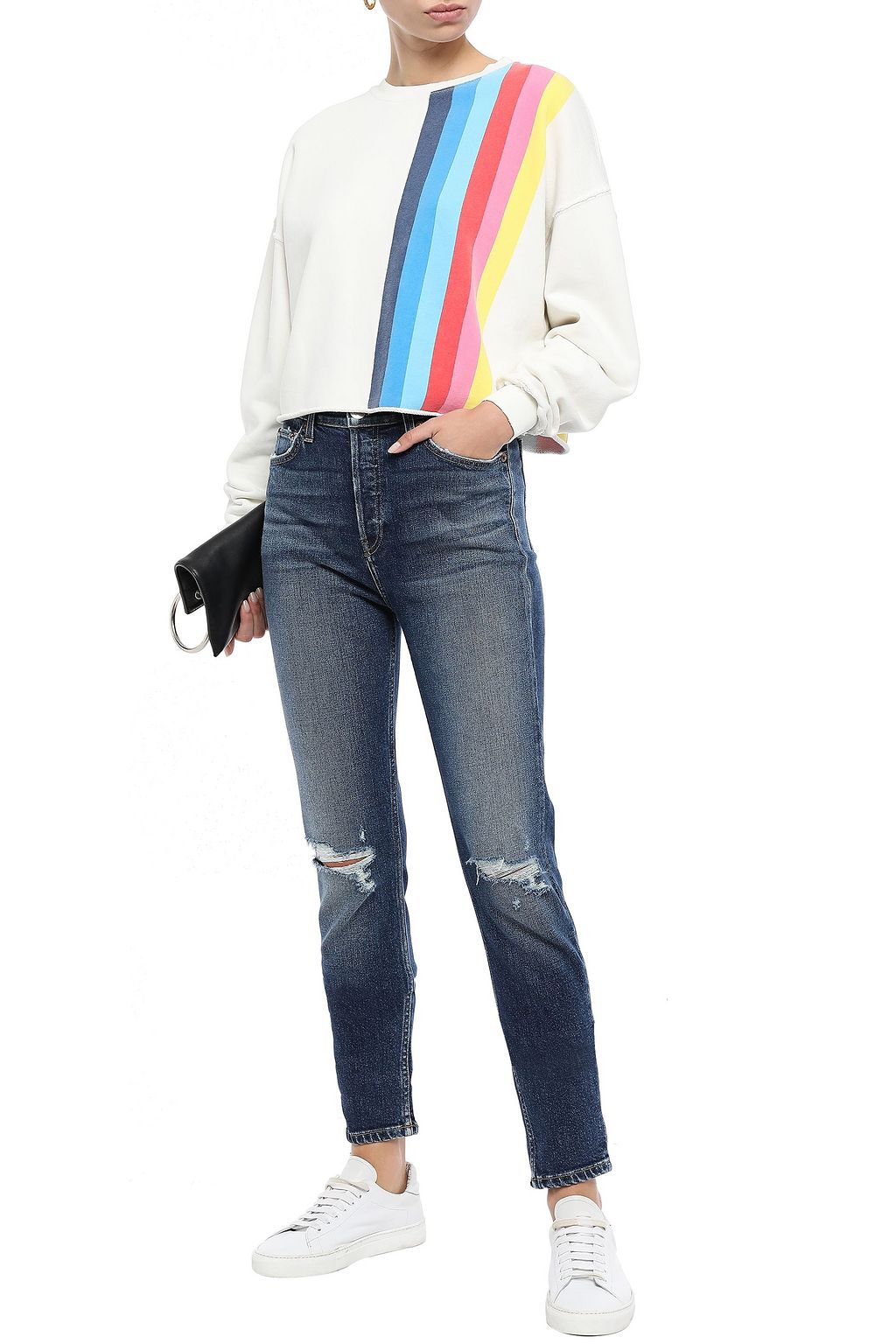 RE/DONE Distressed high-rise slim-leg jeans