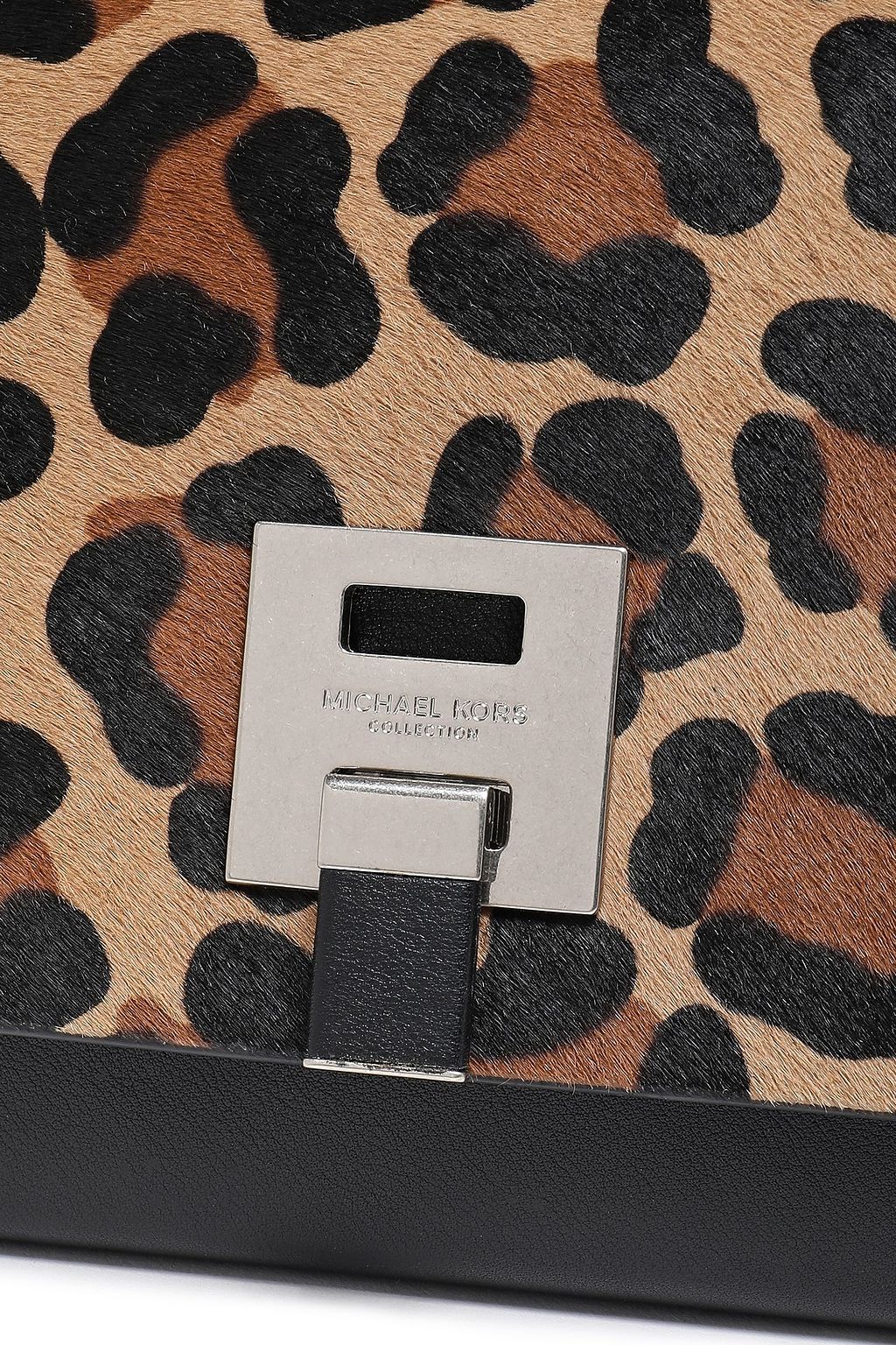 MICHAEL KORS COLLECTION Bancroft leopard-print calf hair-paneled leather shoulder bag