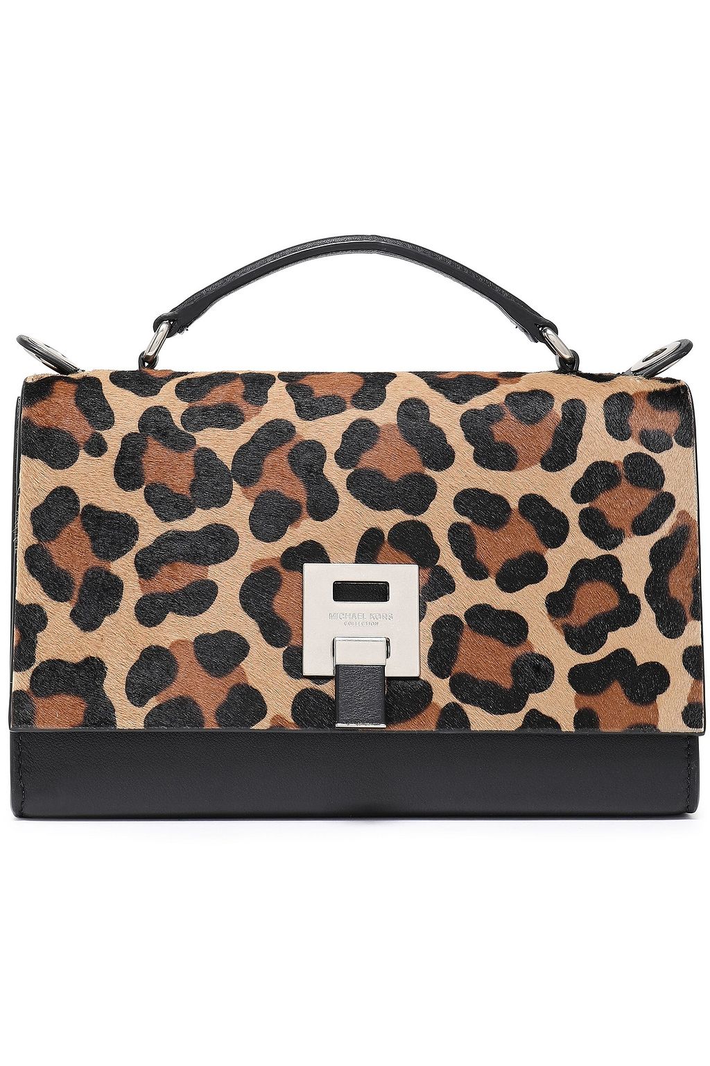MICHAEL KORS COLLECTION Bancroft leopard-print calf hair-paneled leather shoulder bag