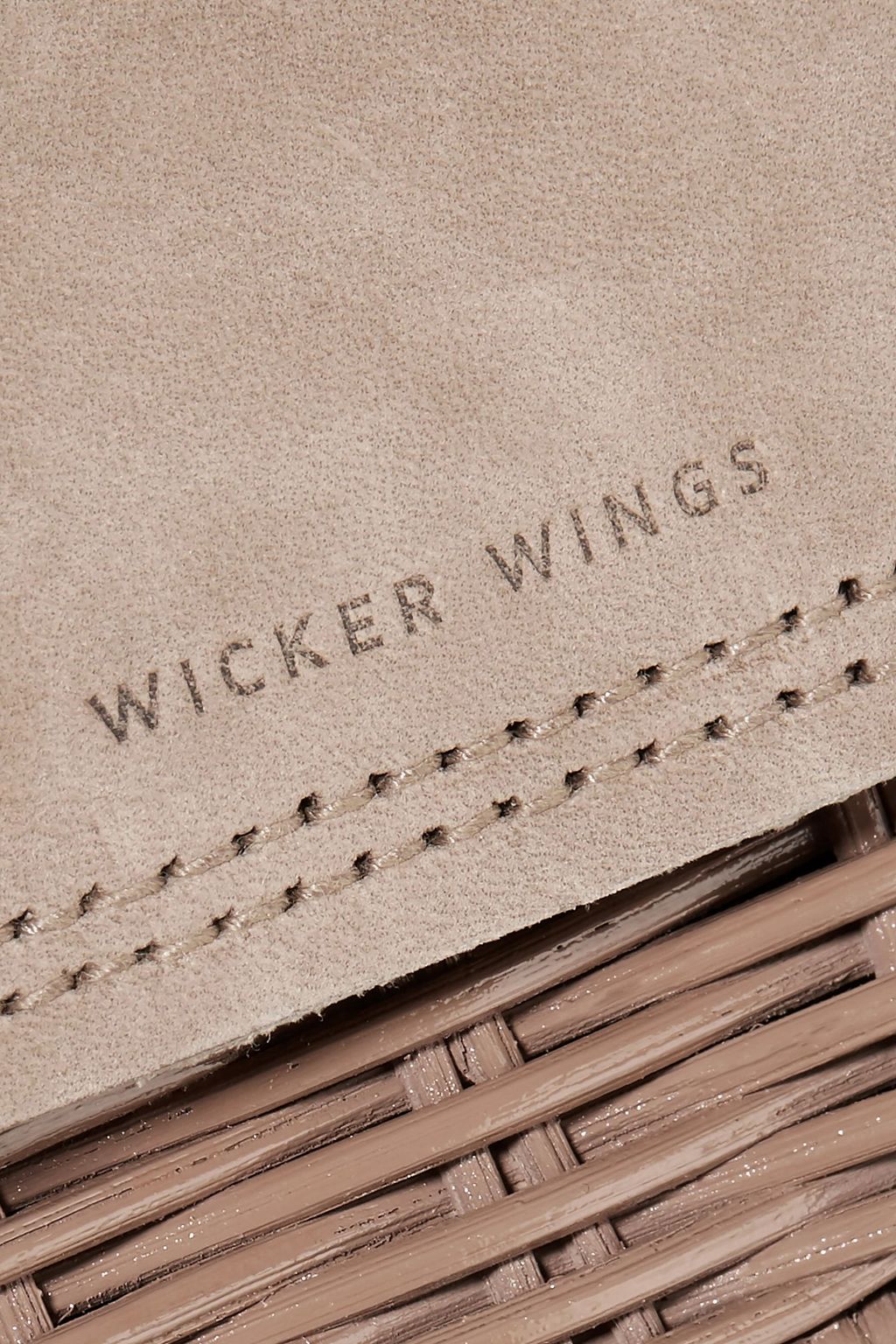 WICKER WINGS Tao suede and rattan belt bag