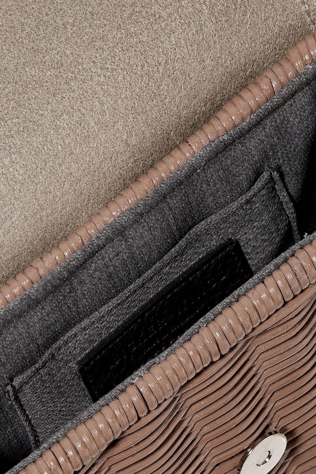 WICKER WINGS Tao suede and rattan belt bag