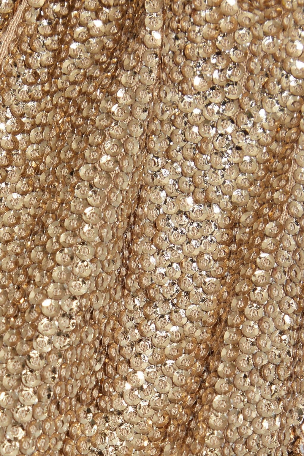 RACHEL ZOE Magda one-shoulder sequined metallic stretch-knit mini dress