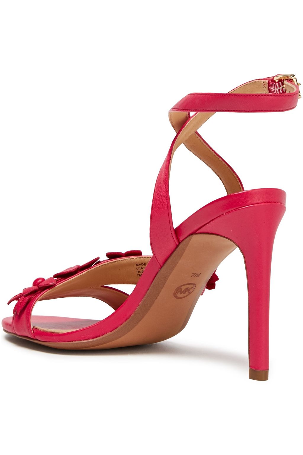 MICHAEL MICHAEL KORS Tricia cutout floral-appliquéd leather sandals