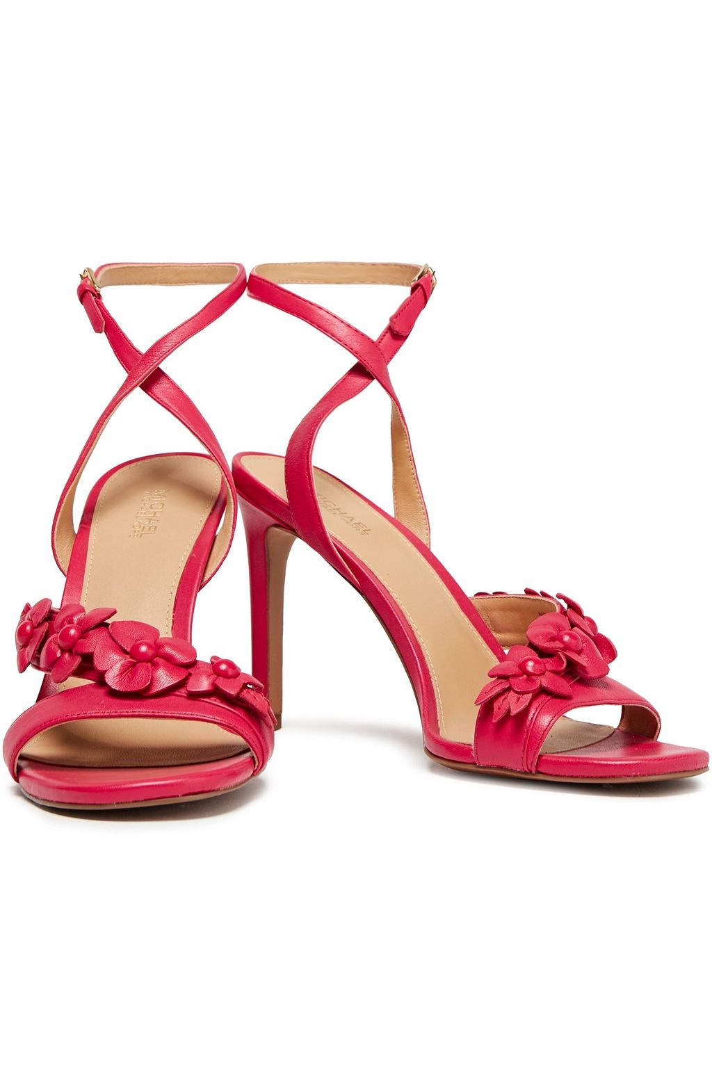 MICHAEL MICHAEL KORS Tricia cutout floral-appliquéd leather sandals