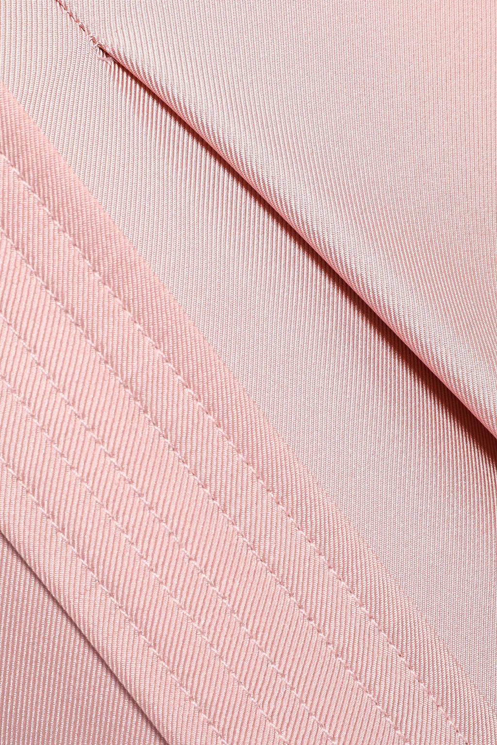 LAPOINTE Belted pleated satin-twill wide-leg pants