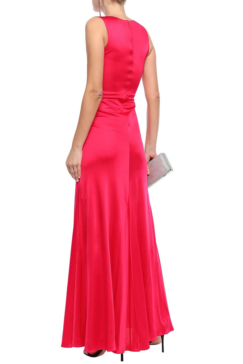 ROBERTO CAVALLI Gathered crystal-embellished jersey gown
