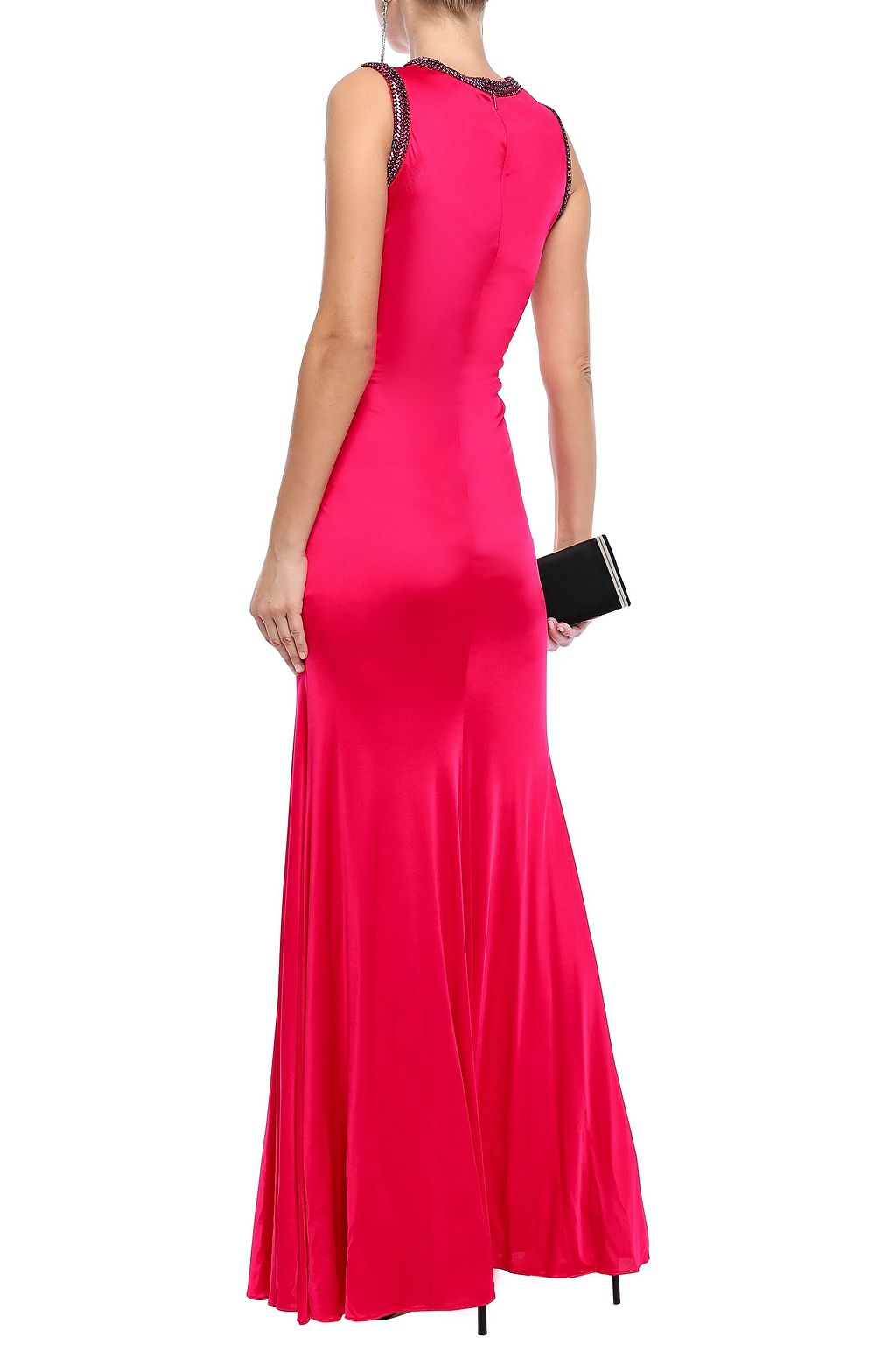 ROBERTO CAVALLI Cutout draped sequin-embellished jersey gown