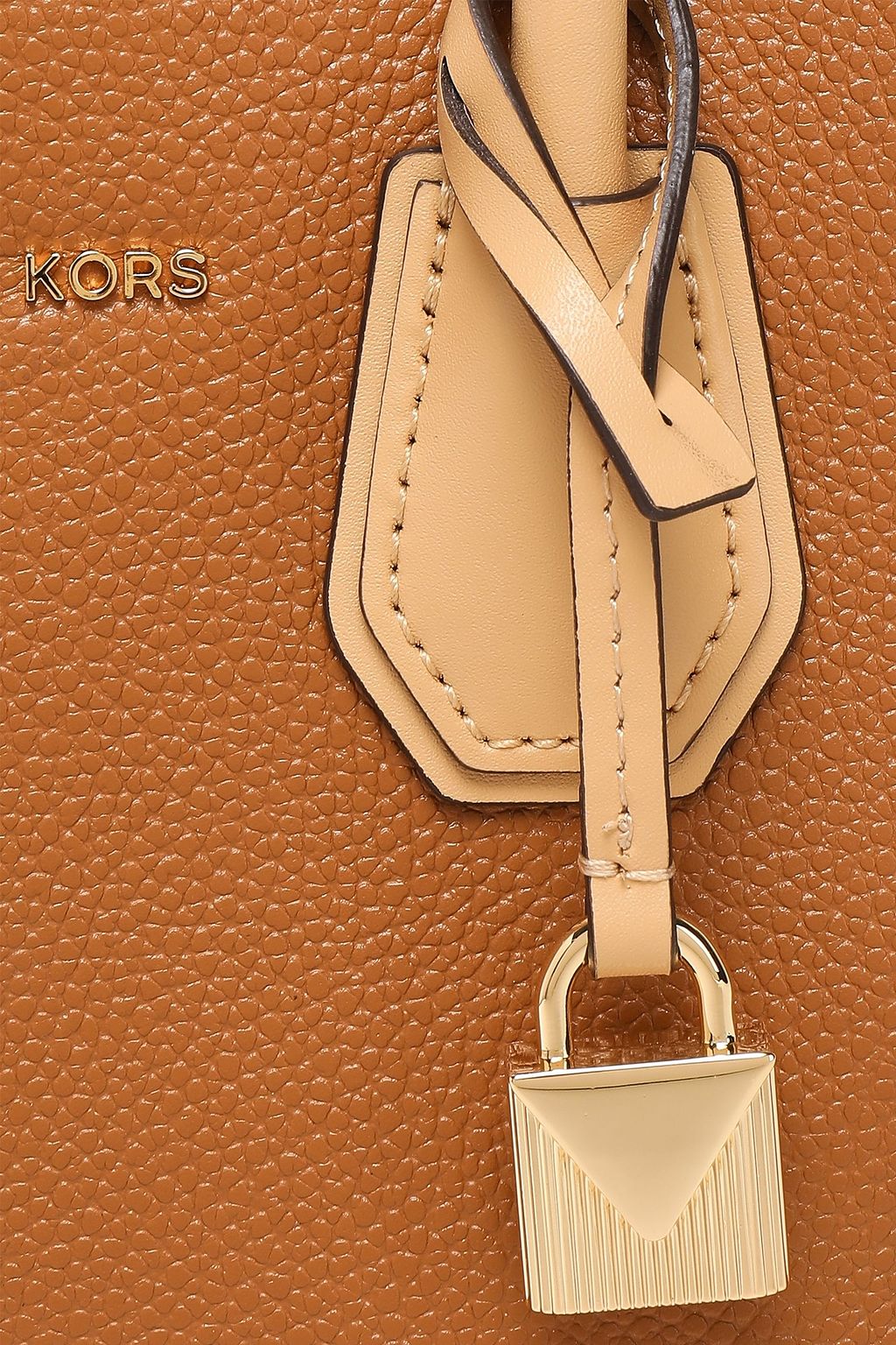 MICHAEL MICHAEL KORS Color-block smooth and textured-leather shoulder bag