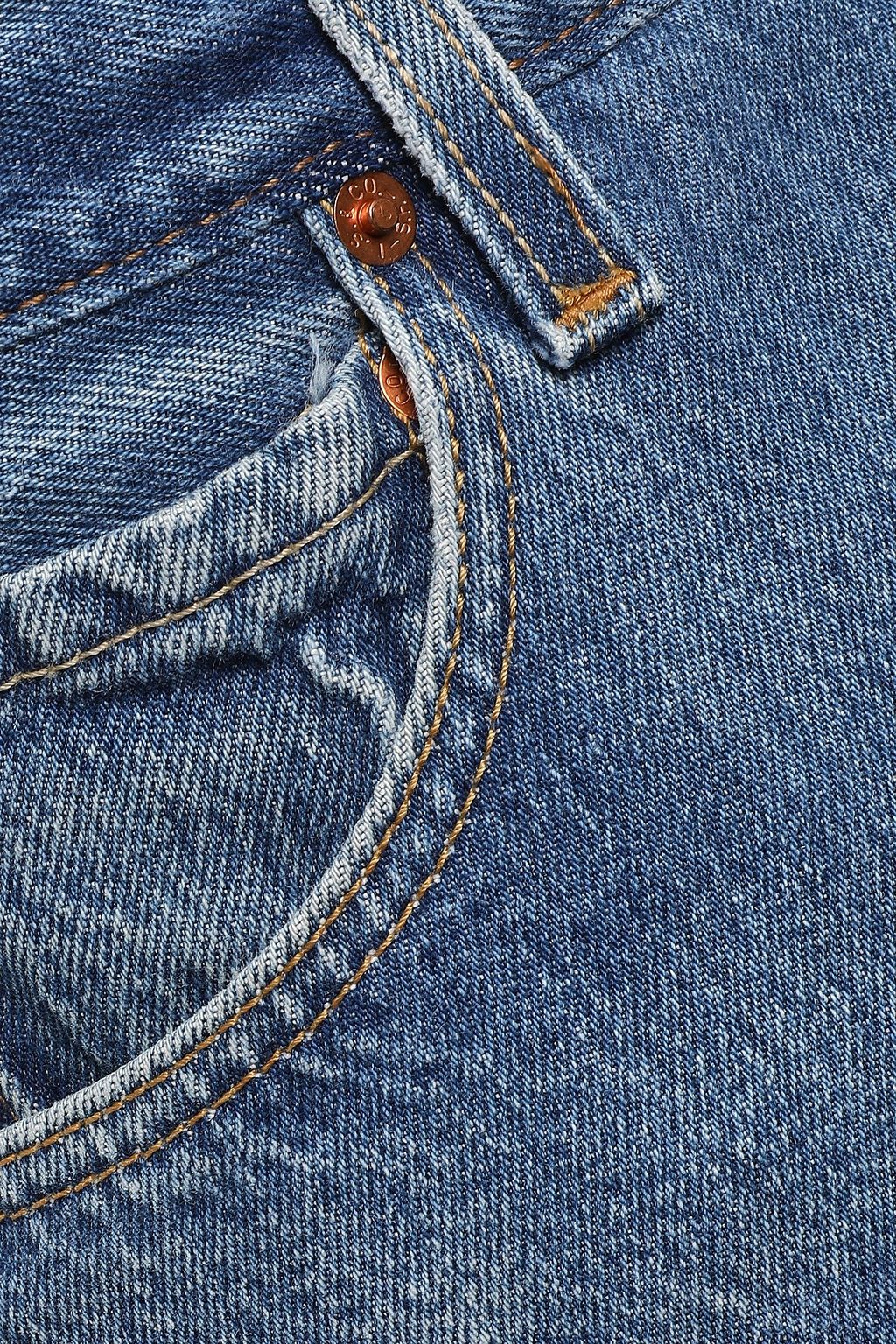 RE/DONE WITH LEVI'S Cropped distressed mid-rise straight-leg jeans