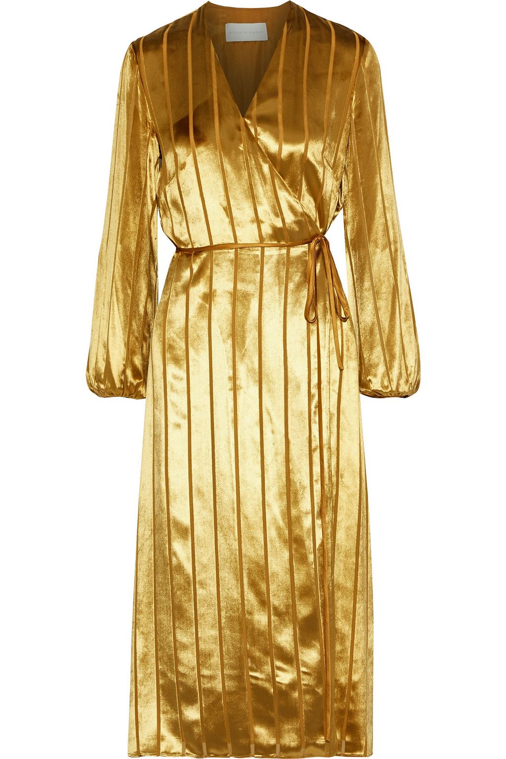gold velvet wrap dress