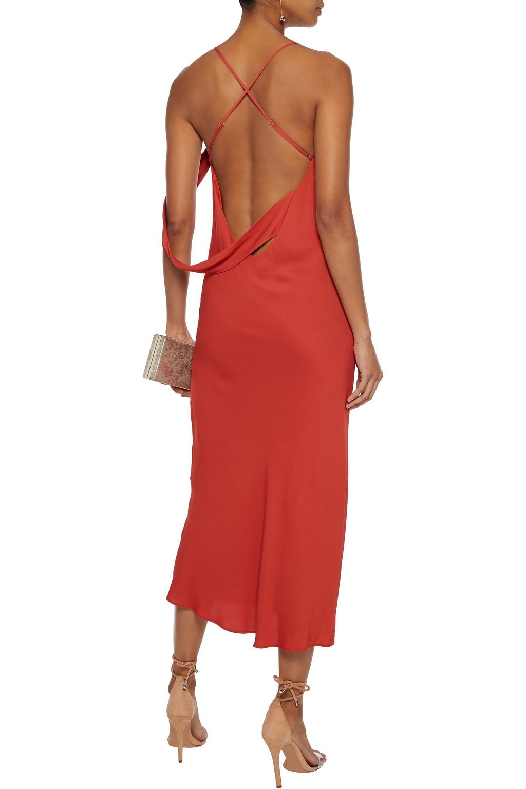 MICHELLE MASON Open-back draped crepe midi dress