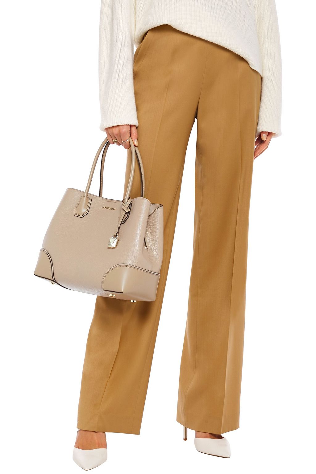 MICHAEL MICHAEL KORS Smooth and textured-leather shoulder bag