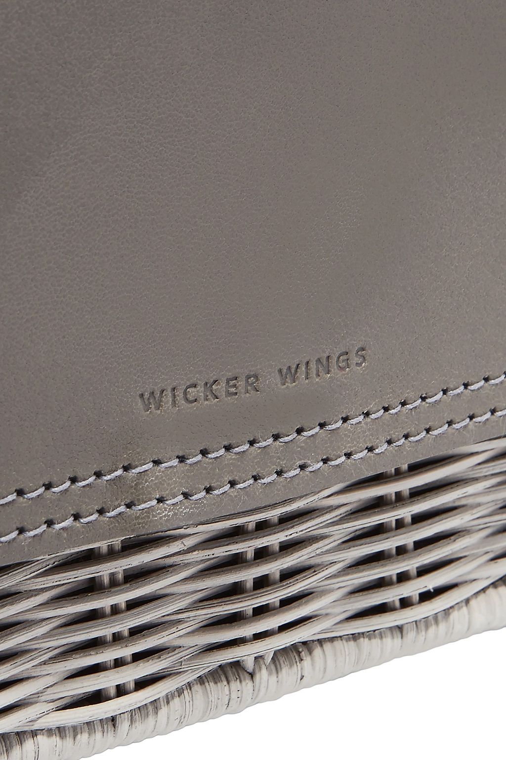 WICKER WINGS Tao textured-leather and rattan belt bag