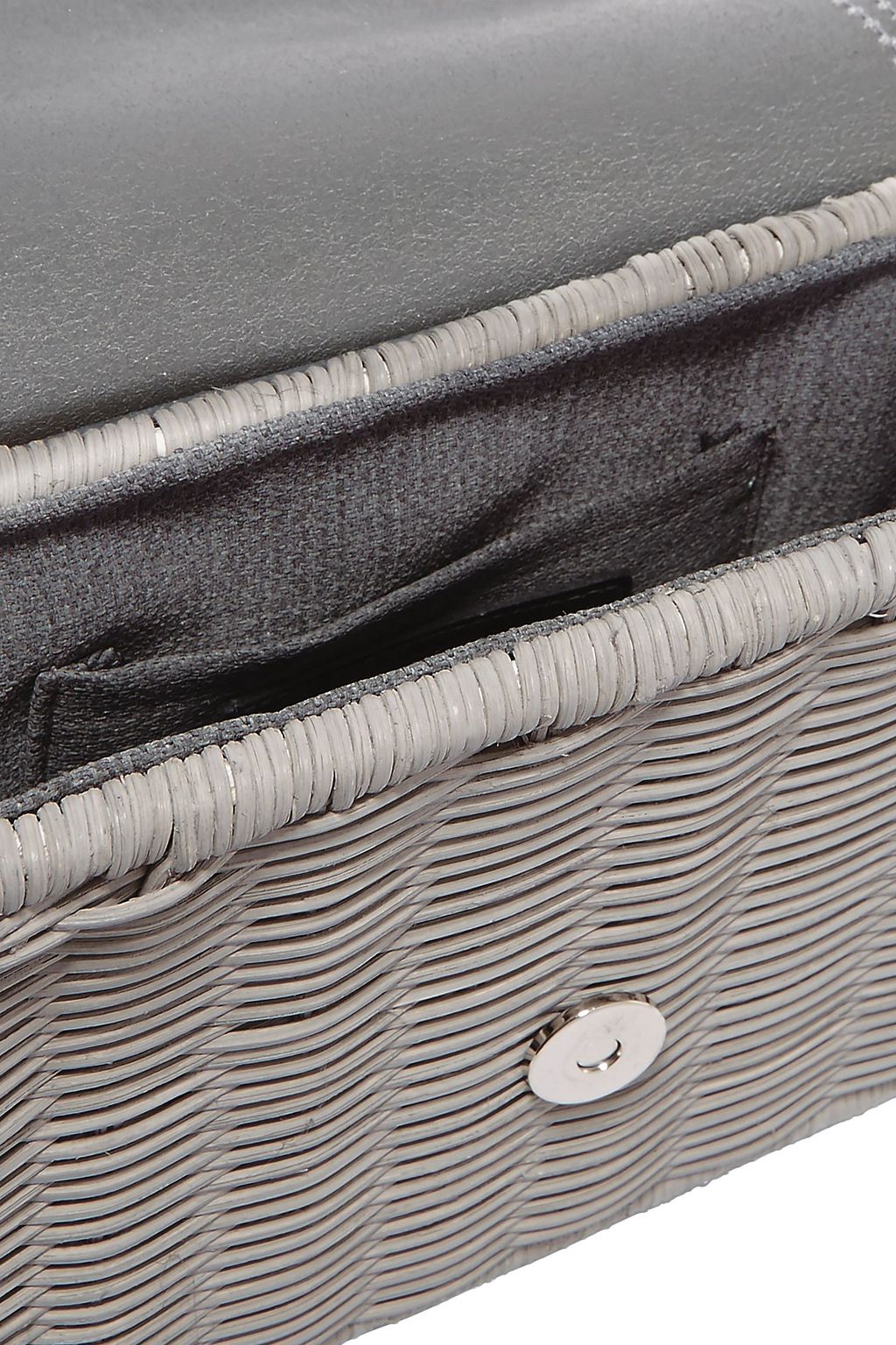 WICKER WINGS Tao textured-leather and rattan belt bag