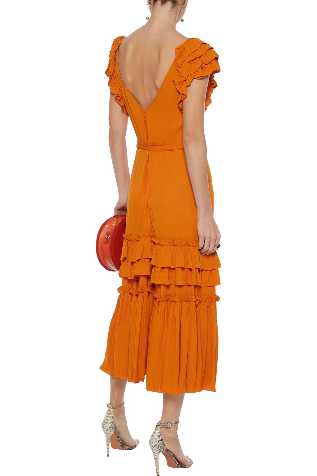 MARISSA WEBB Elio belted ruffled crepe midi dress